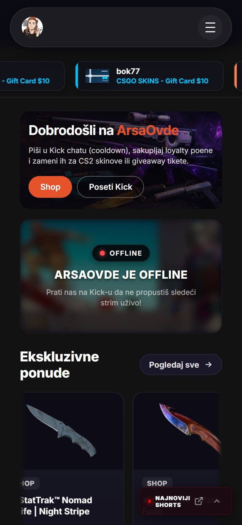 Sajt ArsaOvde – prikaz na telefonu